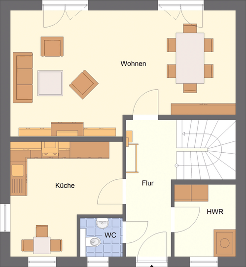 EWA-Stadtvilla Leipzig 126qm Massivhausbau Leipzig Halle Wittenberg Grundriss Erdgeschoss